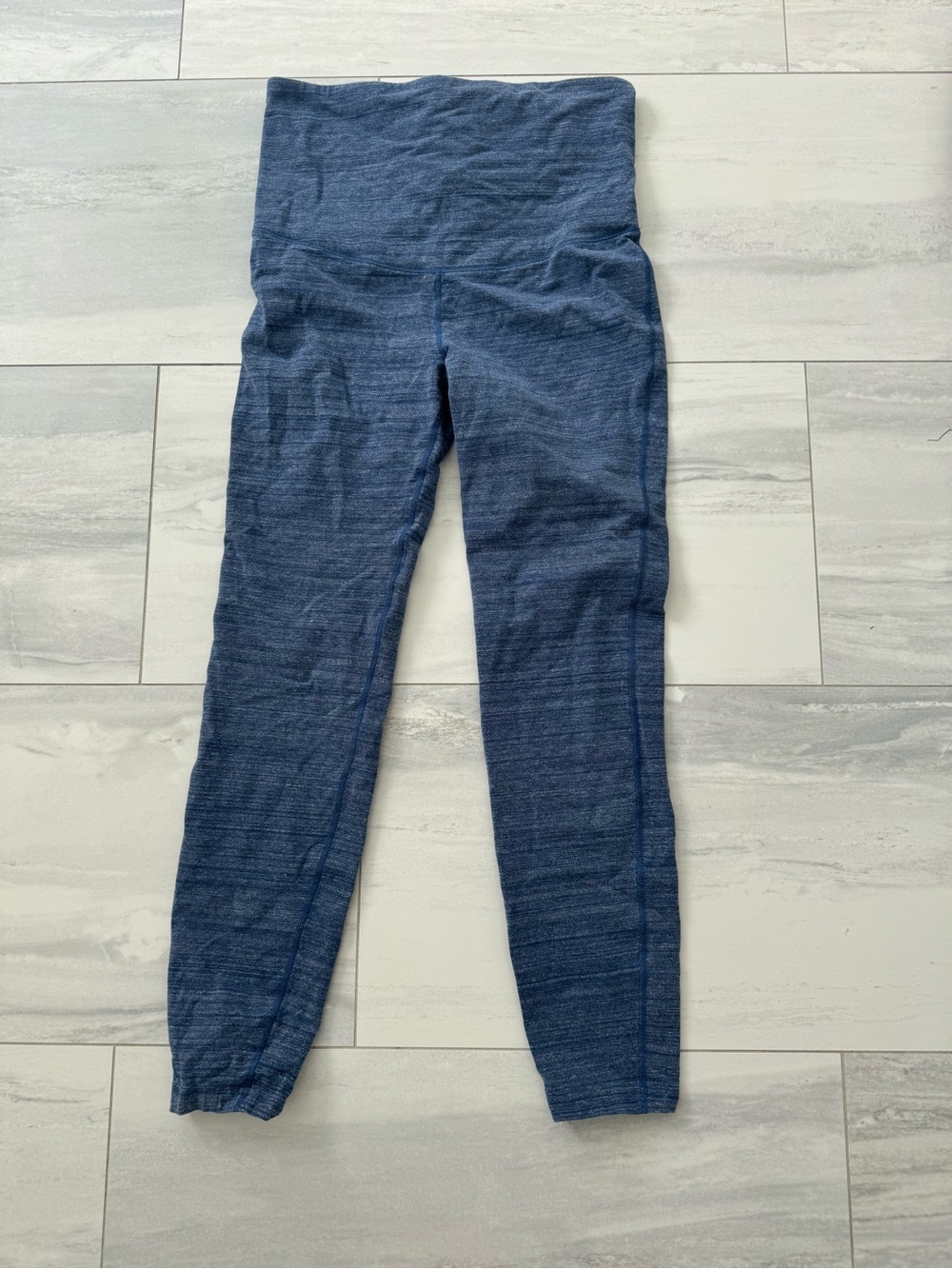 GAP Fit Maternity gFast Blue Marled High-Waist Over the Bump Leggings